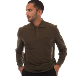 C.P. Company Stretch Piquet Long Sleeve Polo Shirt in Green