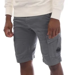 C.P. Company Stretch Sateen Cargo Shorts in Grey