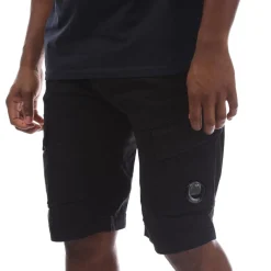 C.P. Company Stretch Sateen Cargo Shorts in Black