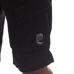 C.P. Company Stretch Sateen Cargo Shorts in Black