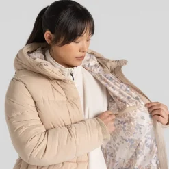 Craghoppers Orla Hooded Puffer Jacket in Beige