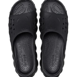 Crocs Echo Mules Slide Flats in Black