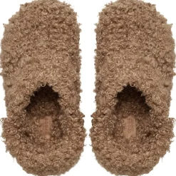 Crocs Textured Fur Mules Flat Heel in Brown