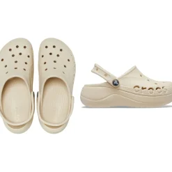 Crocs Womens Baya Platform Clog in Cream