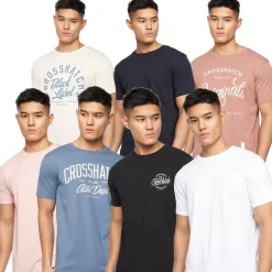 Crosshatch 7 Pack of Rapmoore T-Shirts in Multi colour