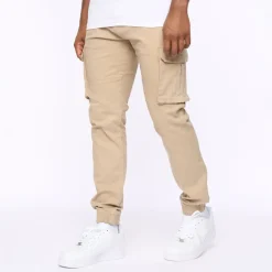 Crosshatch Frentons Cargo Pants in Stone