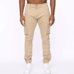 Crosshatch Frentons Cargo Pants in Stone