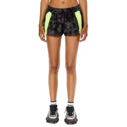 Diesel AWWB-Lillian-WT35 Mini Shorts in Grey black