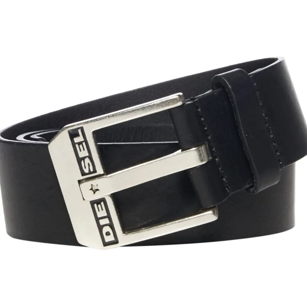 Diesel Leather Belt in Black