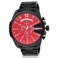 Diesel Mens Mega Chief Chronograph Black Stainless Steel Watch Dz4318 in Black