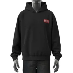 Diesel S-Nlabel-Hood-L1 Hoodie in Black