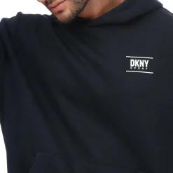 DKNY Printed Logo Blackwater Hoodie in Navy