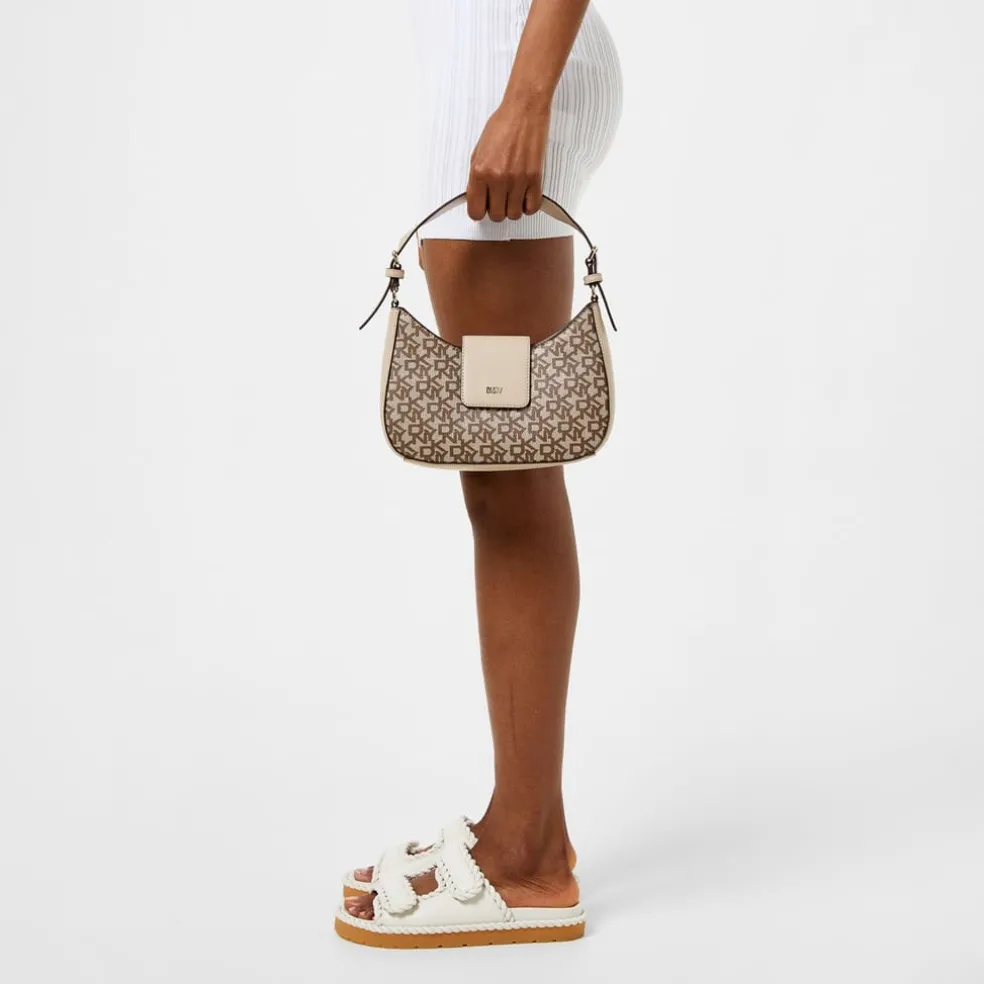 DKNY Suri Demi Cross Body Bag in Beige