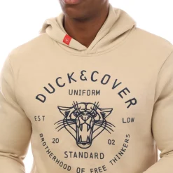 Duck and Cover Raylan Graphic Hoodie in Stone