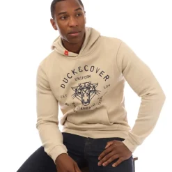 Duck and Cover Raylan Graphic Hoodie in Stone