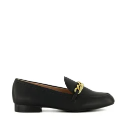 Dune London Gaiia Chain Detail Loafers in Black