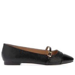 Dune London Hibiski Strap Ballet Pumps in Black