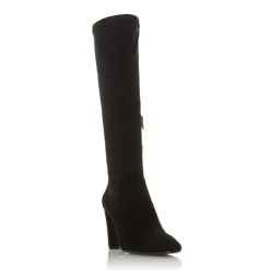 Dune London High Block Heel Pointed Toe Boots in Black