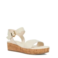 Dune London Leather Flatform Slide Sandals in Neutral