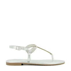 Dune London Logic Tubular Twist Sandals in Silver