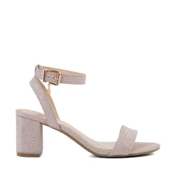 Dune London Meye Block Heel 2 Part Sandals in Rose Gold