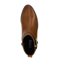 Dune London Pepi Branded Trim Leather Ankle Boots in Tan