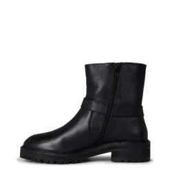 Dune London Piton Leather Boots in Black