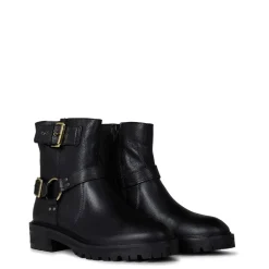 Dune London Piton Leather Boots in Black