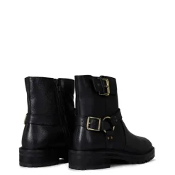 Dune London Piton Leather Boots in Black