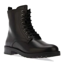 Dune London Prestin Lace-Up Leather Boots in Black