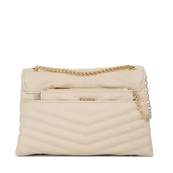 Dune London Quilted Shoulder Handbag with Detachable Strap in Neutral