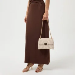 Dune London Quilted Shoulder Handbag with Detachable Strap in Neutral