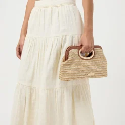 Dune London Ribbed Clutch with Detachable Strap in Neutral