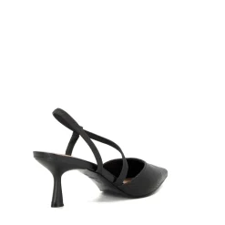 Dune London Snake Skin Textured Low Heel Mules in Black