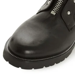 Dune London Studded Buckle Biker Boots in Black