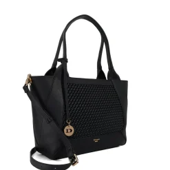 Dune London Textured Tote with Detachable Strap in Black