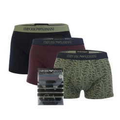 Emporio Armani 3 Pack of Pure Cotton Trunks in Various