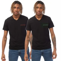 Emporio Armani 2 Pack of Underwear T-Shirts in Black