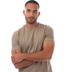 Emporio Armani Allover Jacquard Eagle T-Shirt in Brown