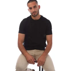 Emporio Armani Allover Jacquard Eagle T-Shirt in Black