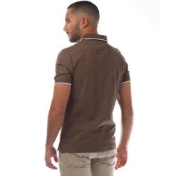 Emporio Armani Allover Jacquard Eagle Polo Shirt in Brown