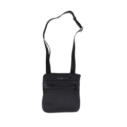 Emporio Armani Allover Lettering Messenger Bag in Black