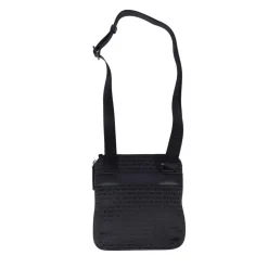 Emporio Armani Allover Lettering Messenger Bag in Black