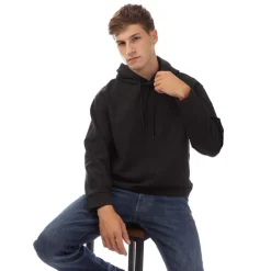 Emporio Armani Allover Lettering Hoodie in Black