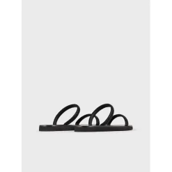 Emporio Armani EA7 2 Strap Sandals in Black