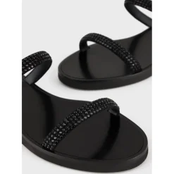 Emporio Armani EA7 2 Strap Sandals in Black