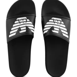 Emporio Armani EA7 Eagle Slides in Black