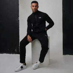 Emporio Armani EA7 Full-Zip Tracksuit in Black