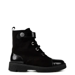 Emporio Armani EA7 Leather and Suede Boots in Black