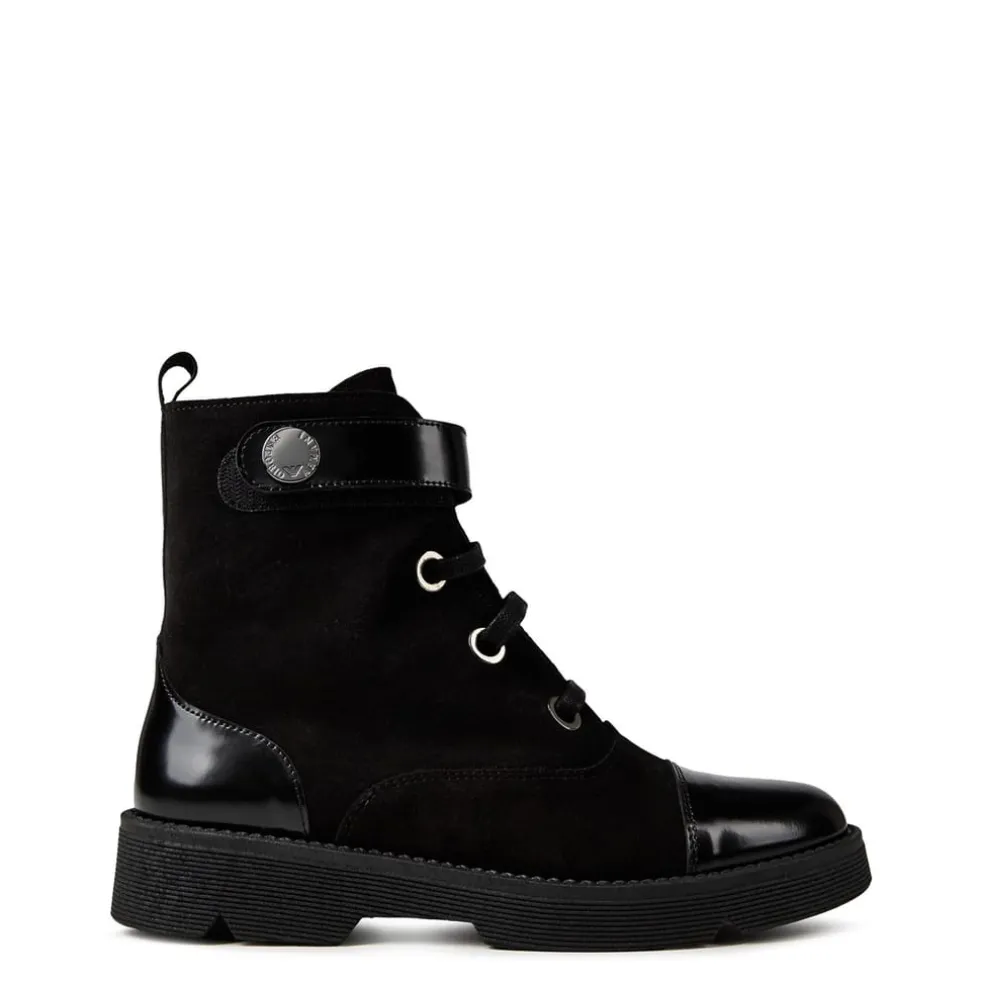 Emporio Armani EA7 Leather and Suede Boots in Black